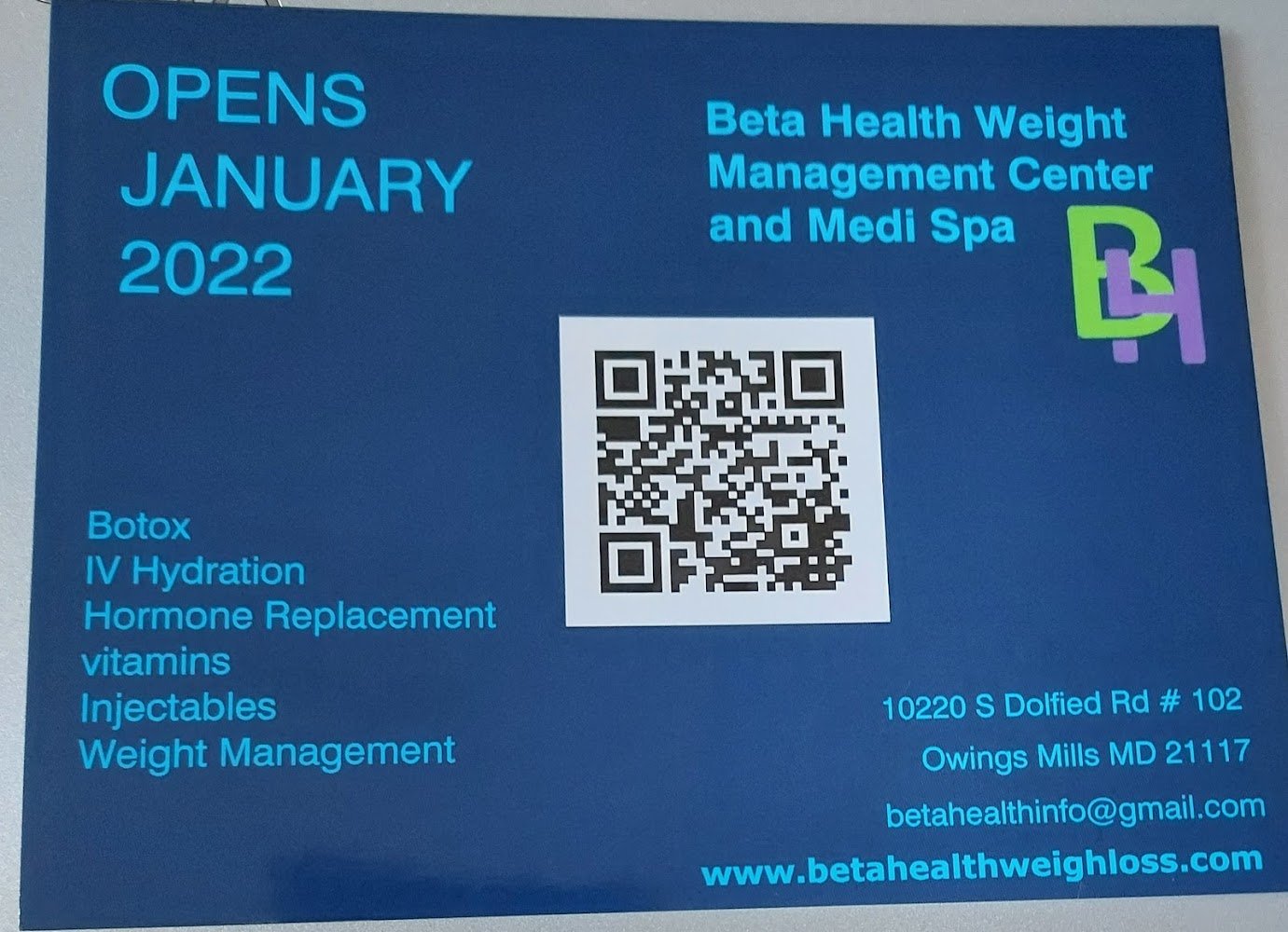 Clean, professional medical spa treatment room with neutral tones at Beta Health Weight Management Center and Medi Spa in Baltimore